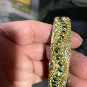 Elegant Gold and Green Beaded Bracelet